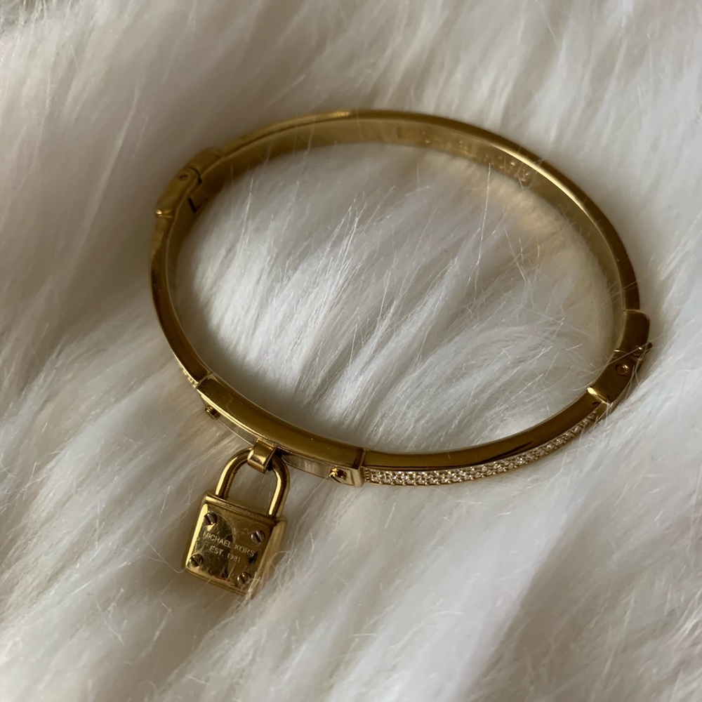 Michael Kors Gold and Crystal Locket Bracelet
